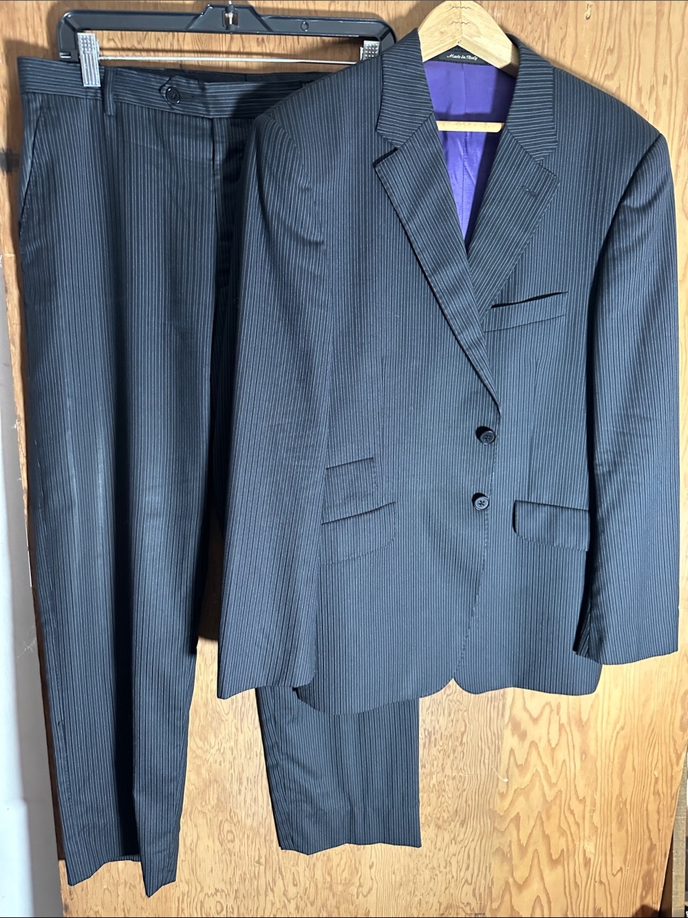 Men's Black Pinstripe Two-Piece Suit